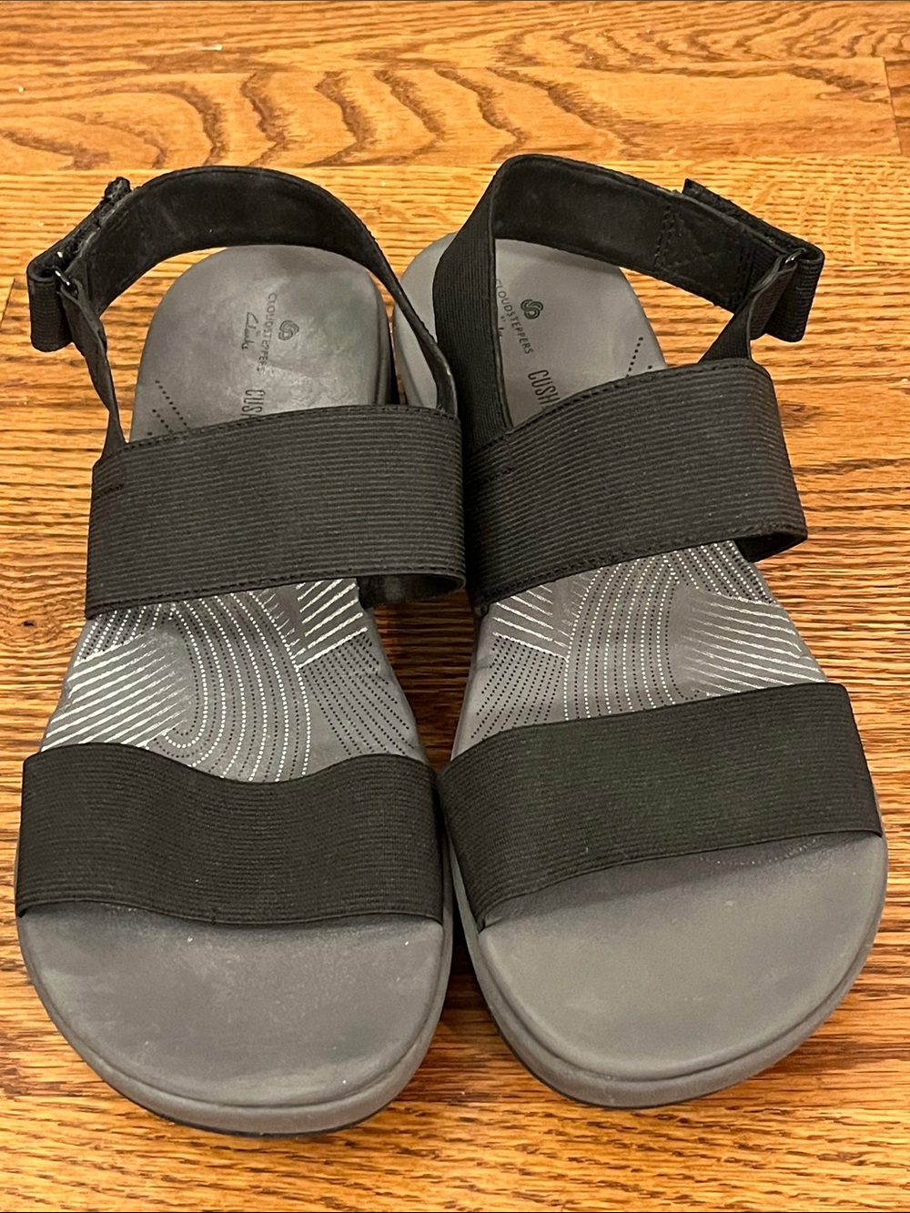 Clarks Womens Arla Jacory Black Comfort Strap Sandals size 10